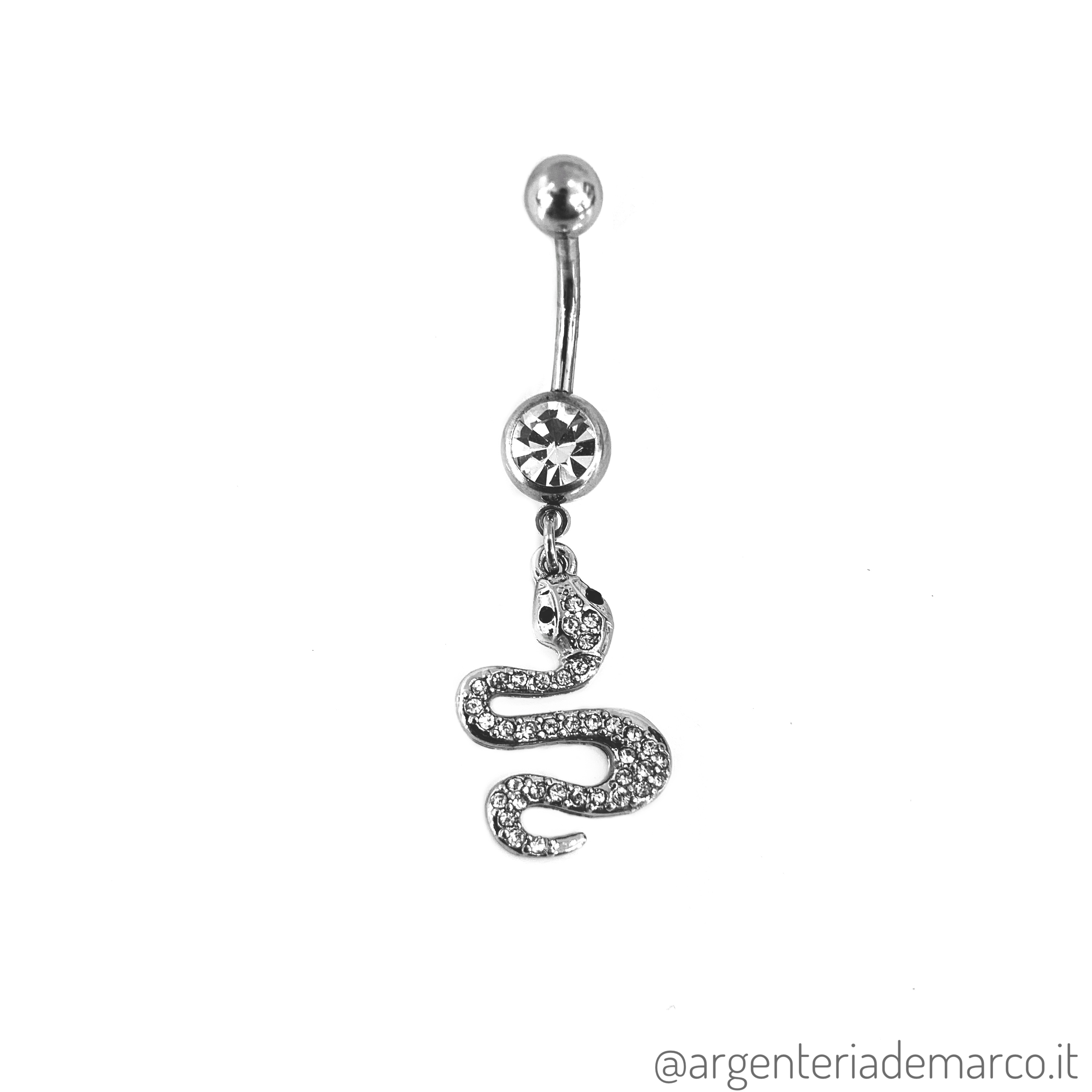 Orecchini A Serpente In Acciaio Inox 316L Con Zirconi | Labret Monroe Tragus Helix 6-8mm, Colori: Nero, Oro, Argento